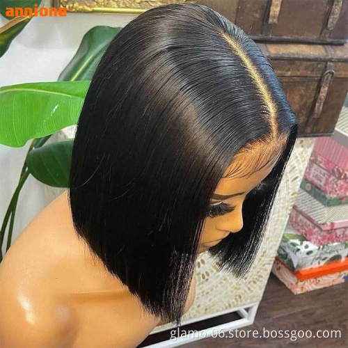 Annione Bob Wigs Human Hair Lace Front, Blonde Bob 613 Lace Front Wig Virgin Human Hair,Kinky Curly Short Bob Wig